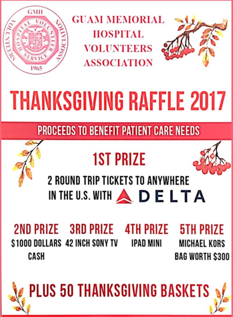 raffle drawing thanksgiving raffle 2017 guam memorial good raffle prizes
